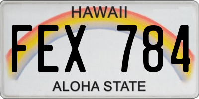 HI license plate FEX784