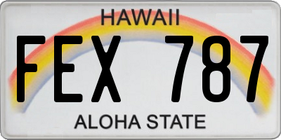 HI license plate FEX787