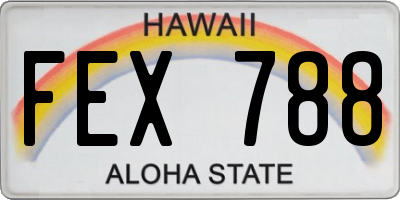 HI license plate FEX788