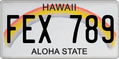 HI license plate FEX789