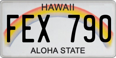 HI license plate FEX790
