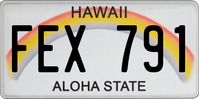 HI license plate FEX791