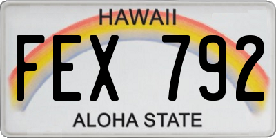 HI license plate FEX792