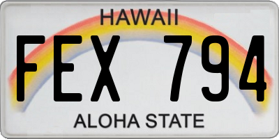 HI license plate FEX794