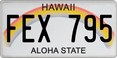 HI license plate FEX795