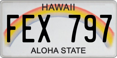 HI license plate FEX797