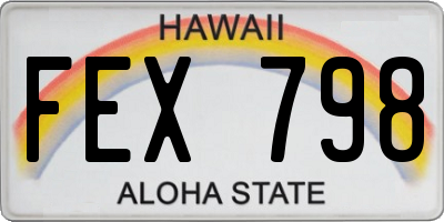 HI license plate FEX798