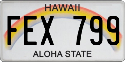 HI license plate FEX799