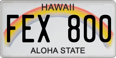 HI license plate FEX800