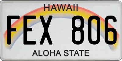 HI license plate FEX806