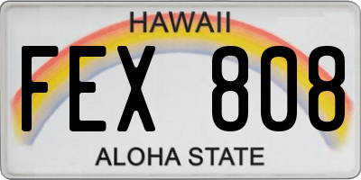 HI license plate FEX808