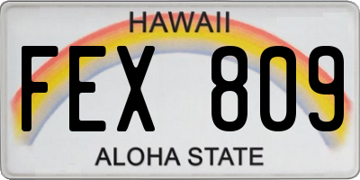 HI license plate FEX809