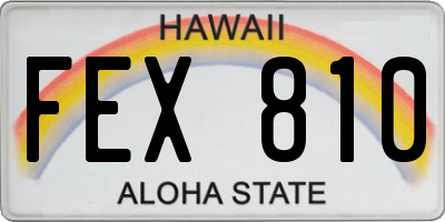 HI license plate FEX810