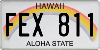 HI license plate FEX811