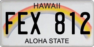HI license plate FEX812