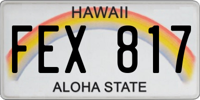 HI license plate FEX817
