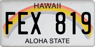HI license plate FEX819