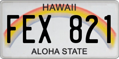 HI license plate FEX821