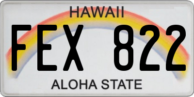 HI license plate FEX822