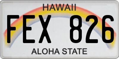 HI license plate FEX826