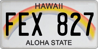 HI license plate FEX827