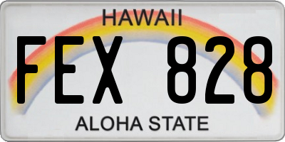 HI license plate FEX828