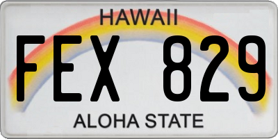 HI license plate FEX829