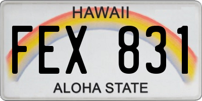 HI license plate FEX831