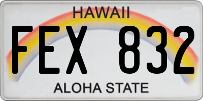 HI license plate FEX832