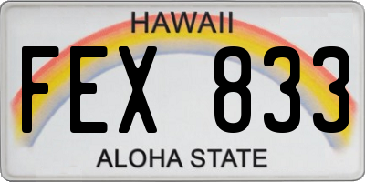 HI license plate FEX833