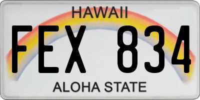 HI license plate FEX834