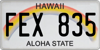 HI license plate FEX835