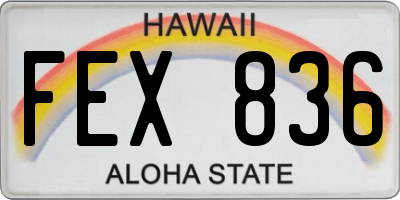 HI license plate FEX836