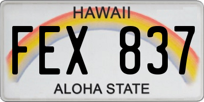HI license plate FEX837