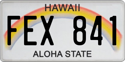 HI license plate FEX841