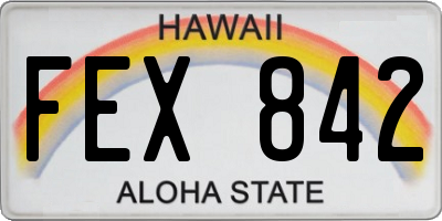 HI license plate FEX842
