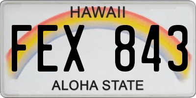 HI license plate FEX843