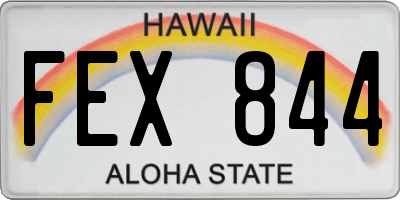 HI license plate FEX844