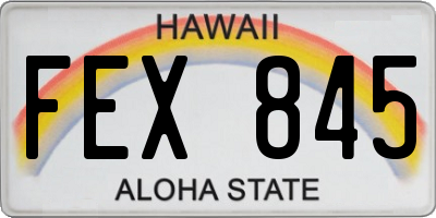 HI license plate FEX845