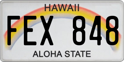 HI license plate FEX848