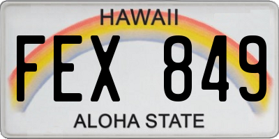 HI license plate FEX849