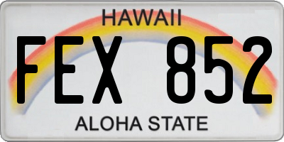 HI license plate FEX852