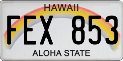 HI license plate FEX853