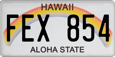 HI license plate FEX854