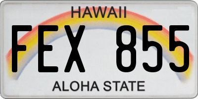 HI license plate FEX855