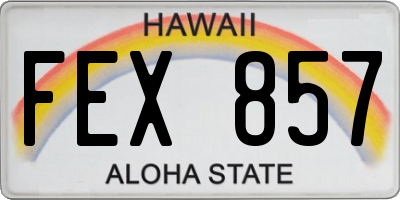 HI license plate FEX857