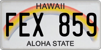 HI license plate FEX859