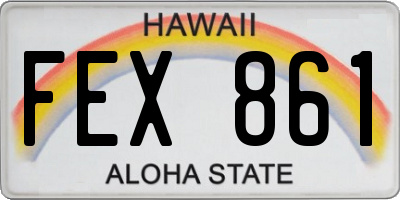 HI license plate FEX861