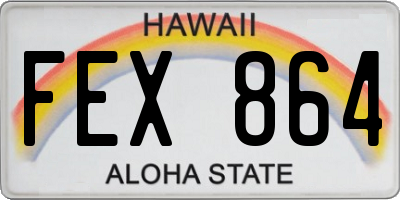 HI license plate FEX864