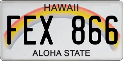 HI license plate FEX866